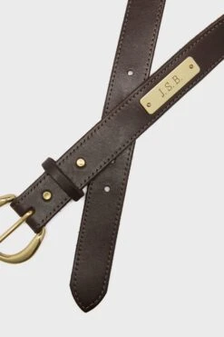 Dark Brown Custom 1" Bridle Leather Belt With Name Plate -Urban Motion k7MqFMsyg7xFhWiEpxssQaBdpOjF5D8h 1