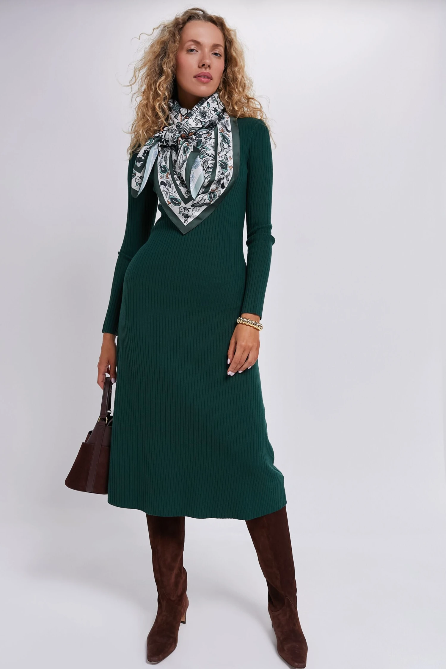 Olive Folk Floral Large Scarf 9 Olive Folk Floral Large Scarf - Image 7