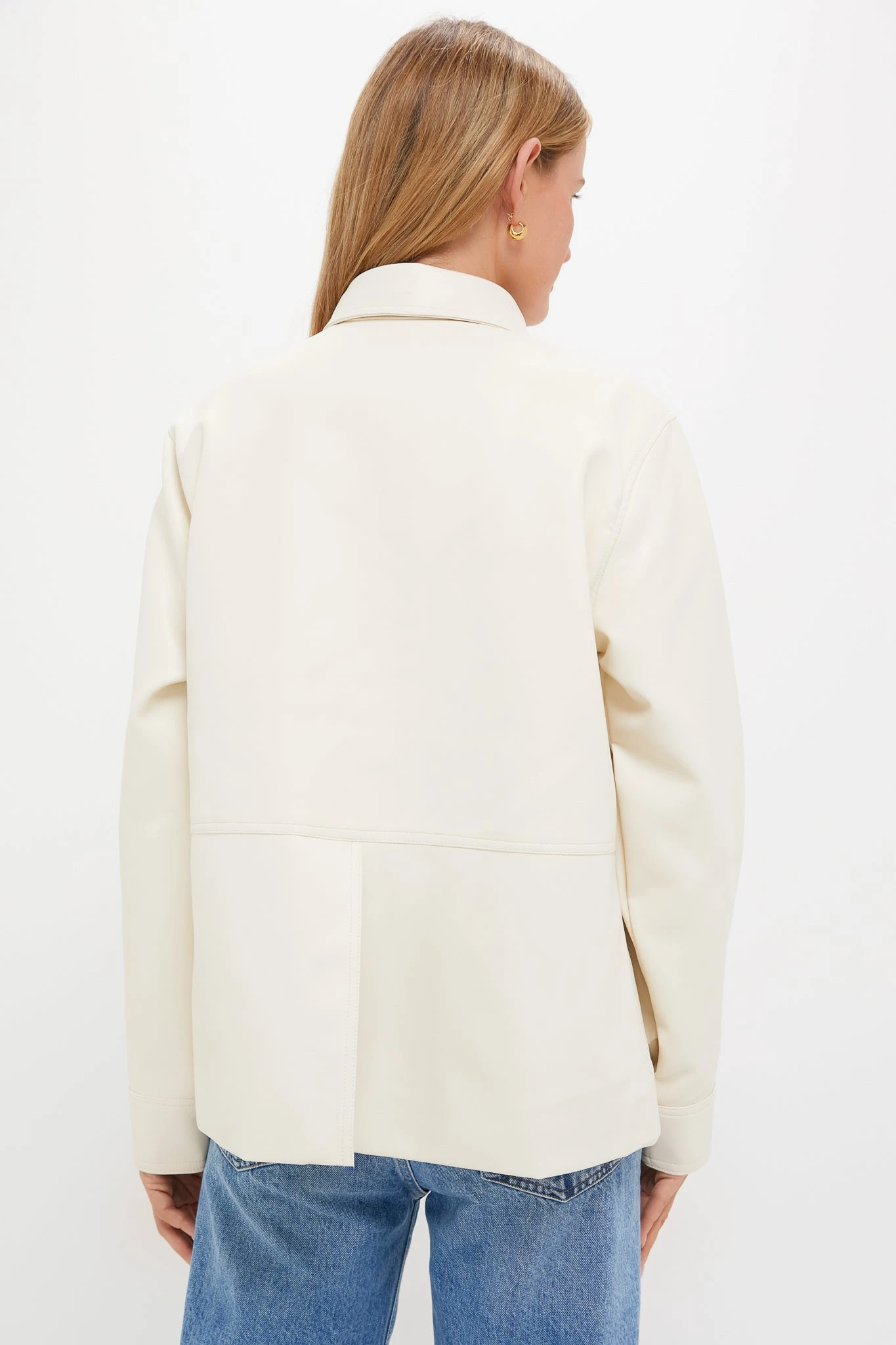 Ivory Telsey Faux Leather Jacket 6 Ivory Telsey Faux Leather Jacket - Image 4