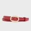 Red Oval Buckle Skinny Belt -Urban Motion mEJRA3tGXmr3h1OhQXQ3QlSmYPCAq5b7 1