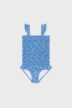 Blue Floral Smocked One Piece With Ruffle Skirt -Urban Motion mGmEaRjQXhOnjT0ib1zHDVv6Bk9GTTir 1