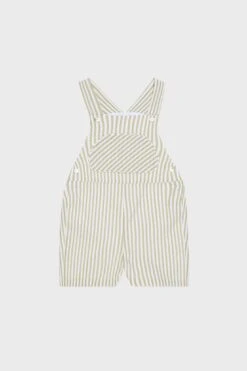 Green Stripe Ringo Baby Dungarees
