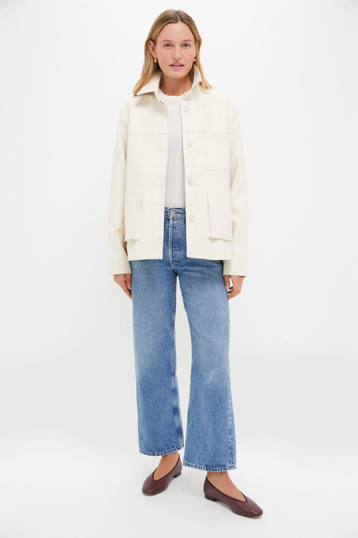 Ivory Telsey Faux Leather Jacket 9 Ivory Telsey Faux Leather Jacket - Image 7