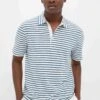 Ivory Breton Stripe Sunwashed Tee Shirt Polo