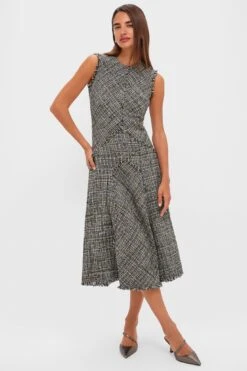 Erdem Dark Olive Sleeveless Midi Dress