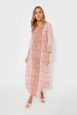 Pink And Green Floral Jane Maxi Dress