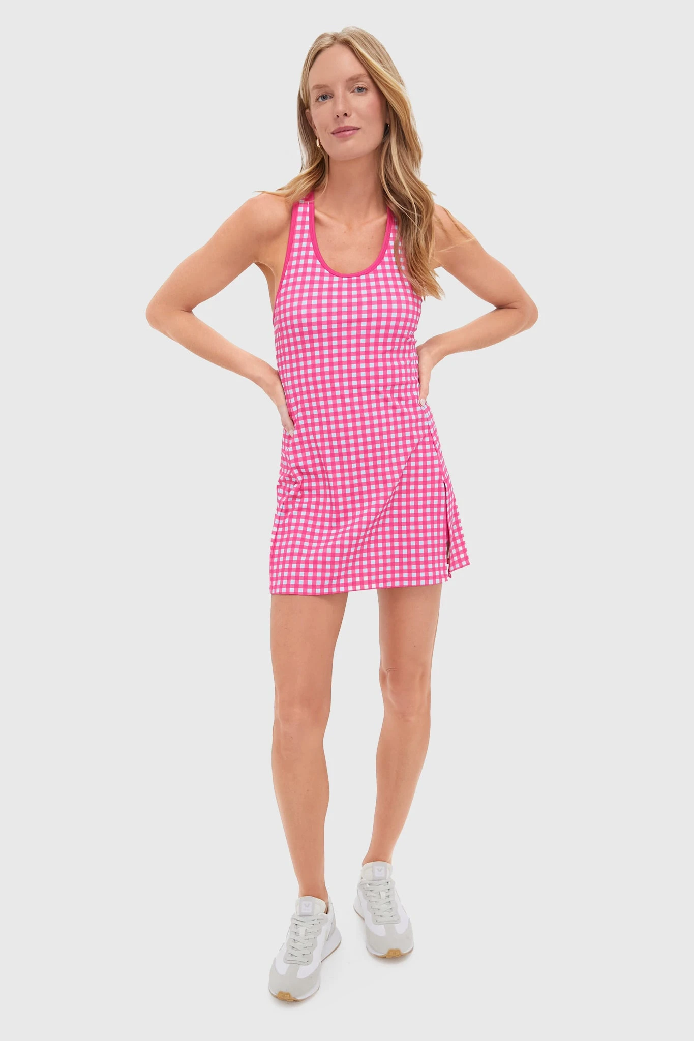 Gingham Sleeveless Dry Wick Tennis Dress 8 Gingham Sleeveless Dry Wick Tennis Dress - Image 6