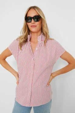 Red Stripe Rae Blouse