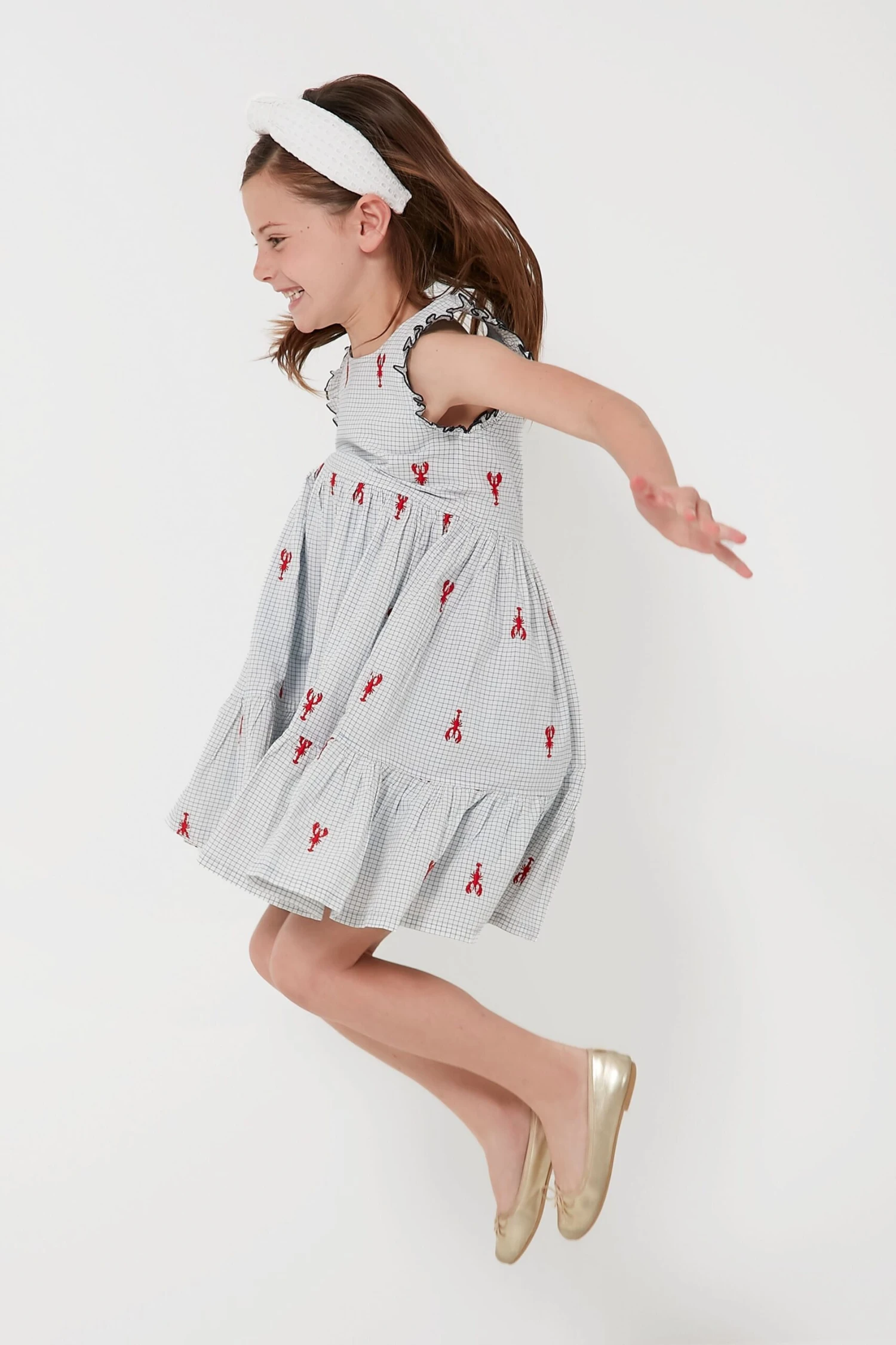 Lobster Check Girls Kelsey Dress 4 Lobster Check Girls Kelsey Dress - Image 2