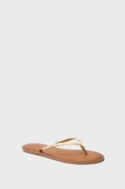 Vineyard Vines Gold Skinny Strap Flip Flops