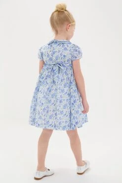 Dusty Blue Floral Arcadia Hand-Smocked Dress -Urban Motion pfai5xt1FpAstDeKF5UyGTigKi4Uu1No 1