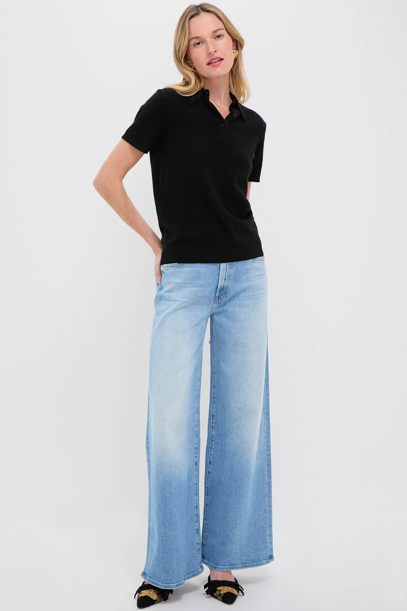 Black Cashmere Short Sleeve Polo 8 Black Cashmere Short Sleeve Polo - Image 6