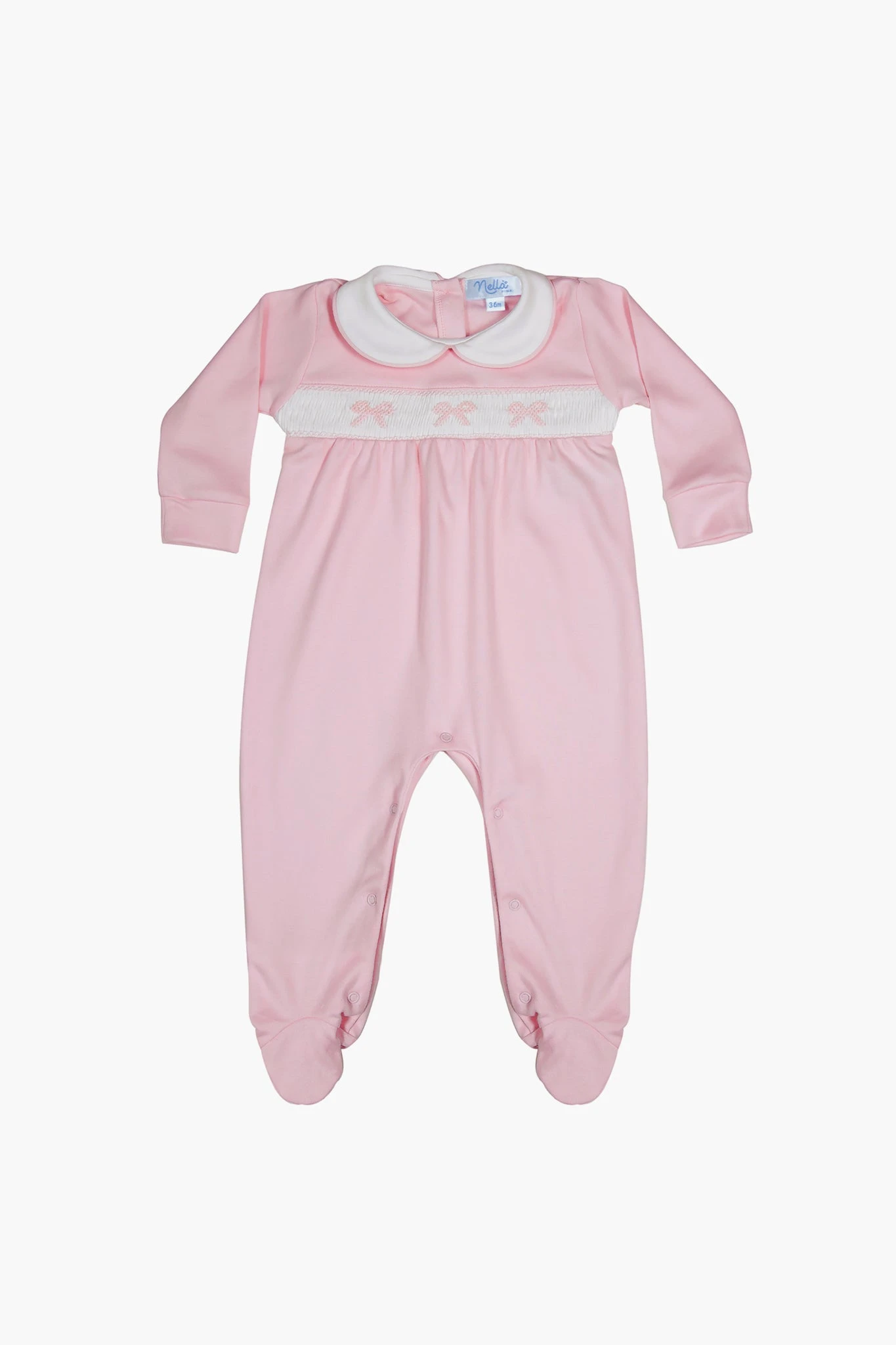 Bows Smocked Baby Girl Footie 3 Bows Smocked Baby Girl Footie