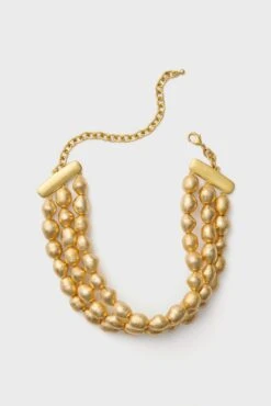 Cult Gaia Gold Foiled Wood Nora Choker