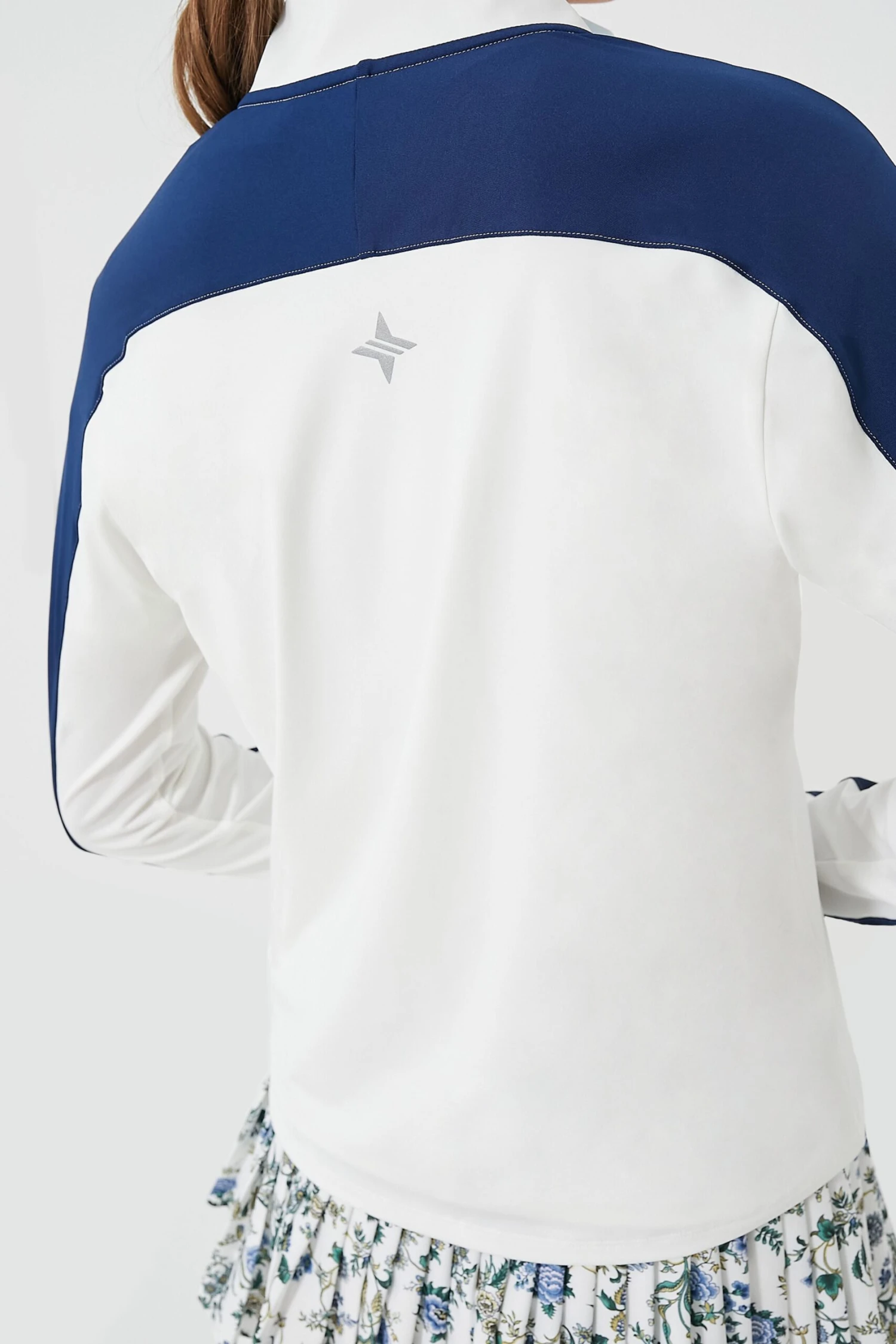 White And Navy Carver Quarter Zip Tee 8 White And Navy Carver Quarter Zip Tee - Image 6