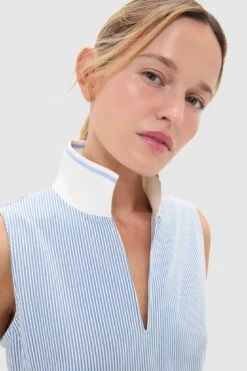 Blue And White Stripe Performance Seersucker Briar Golf Dress -Urban Motion rdykan2TBP3zzaEHgU1UL7kkrfBgyOGS 1