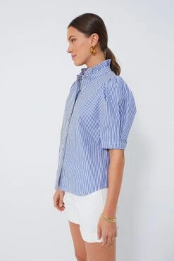 Blue Striped Alicia Blouse -Urban Motion ru7iNbG1dizKQ8Qazue6Sh2QdGtkYQj8 1