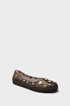 Ancient Greek Sandals Black Iro Jelly Shell Flats