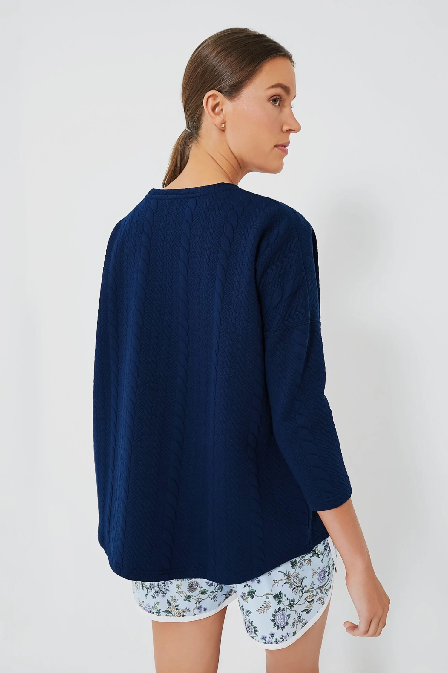 Navy Cable Ally Swing Sweatshirt 7 Navy Cable Ally Swing Sweatshirt - Image 5