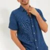 Indigo Basketweave Short Sleeve Palma Linen Shirt -Urban Motion tEMqtXy47SNfs9tAWLUozAhBpKH3n933 1