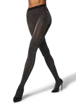 Wolford Black Silver Stardust Tights