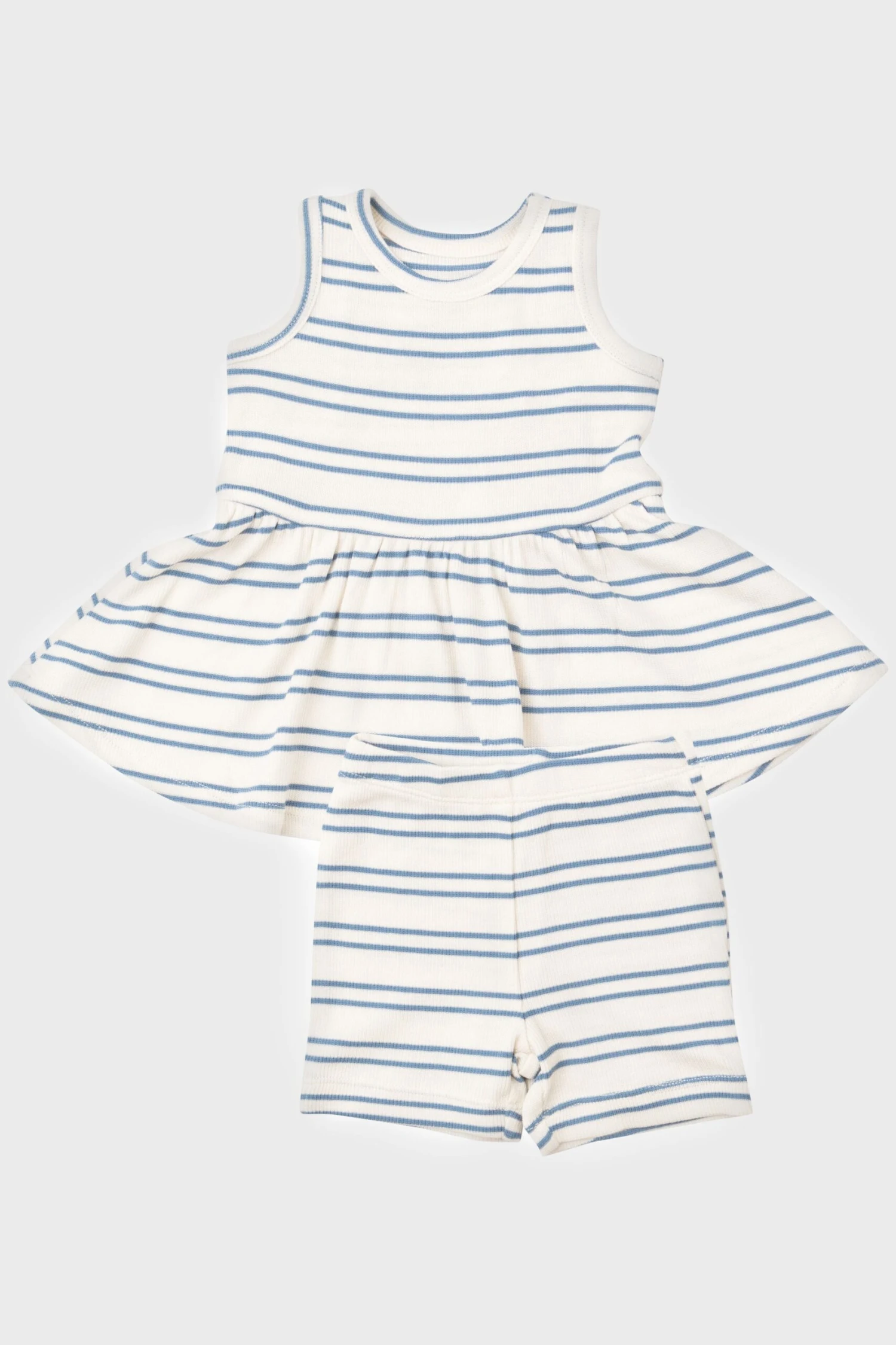 Anchor Stripe Rib Peplum Tank Top And Biker Shorts 3 Anchor Stripe Rib Peplum Tank Top And Biker Shorts