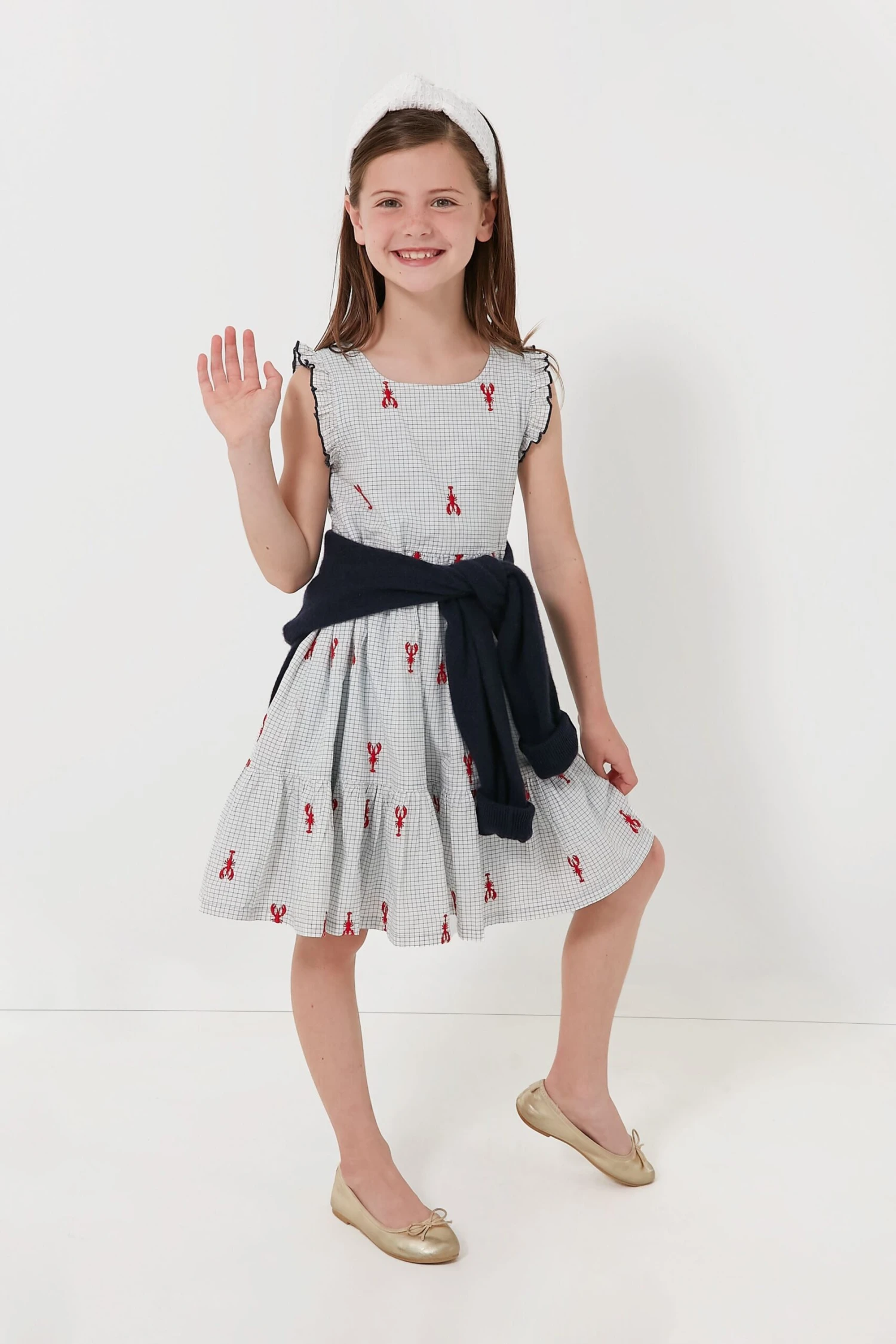 Lobster Check Girls Kelsey Dress 3 Lobster Check Girls Kelsey Dress