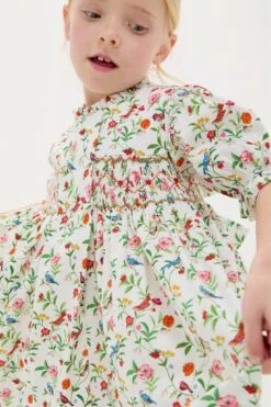 Ivory Bird Floral Carla Hand-Smocked Girls Dress -Urban Motion uSbs65TBscSw5JPxG4vYg4Jw0RJKyslk 1