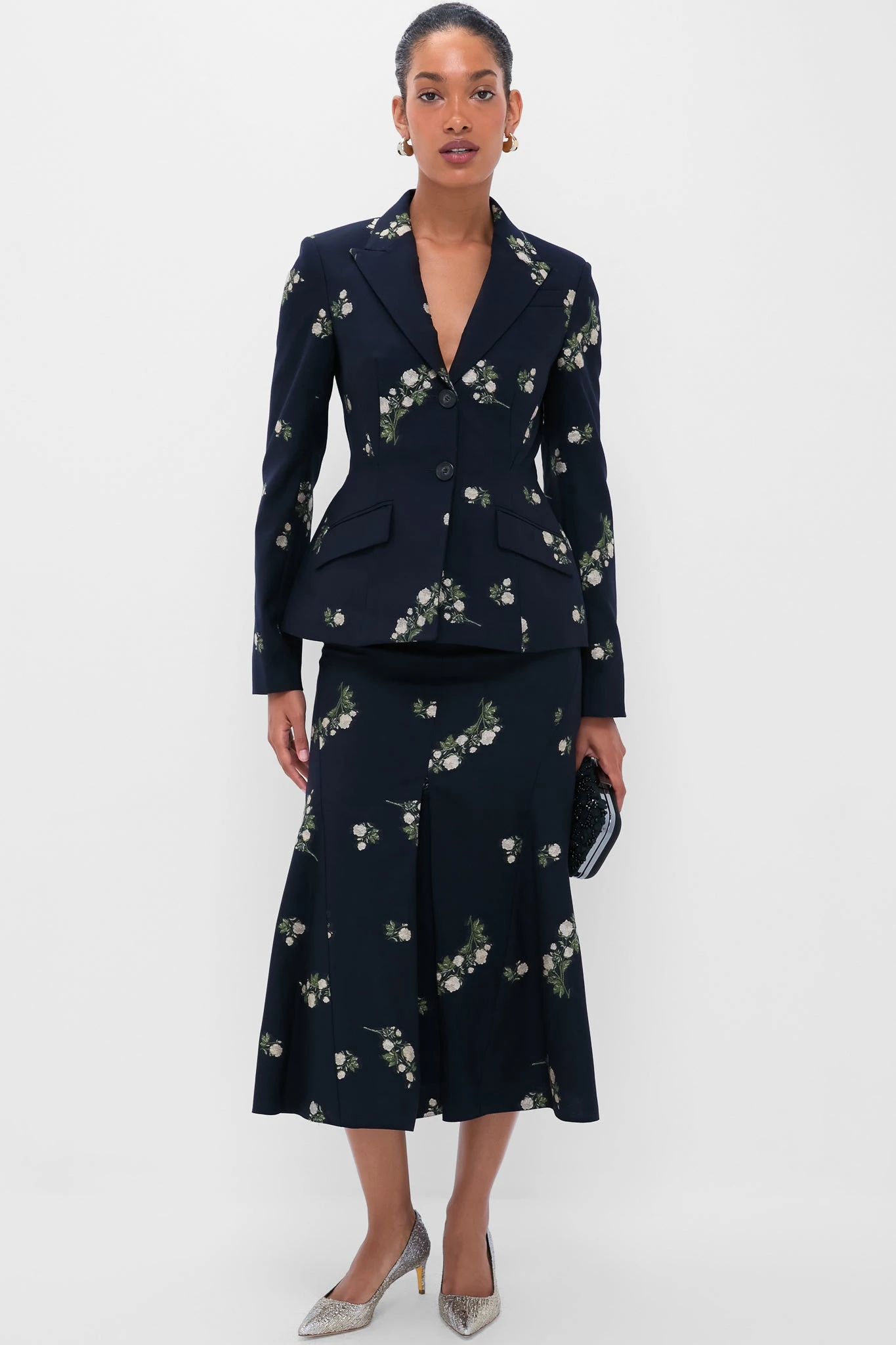 Erdem Midnight Blue Fitted Single Breasted Blazer 4 Erdem Midnight Blue Fitted Single Breasted Blazer - Image 2