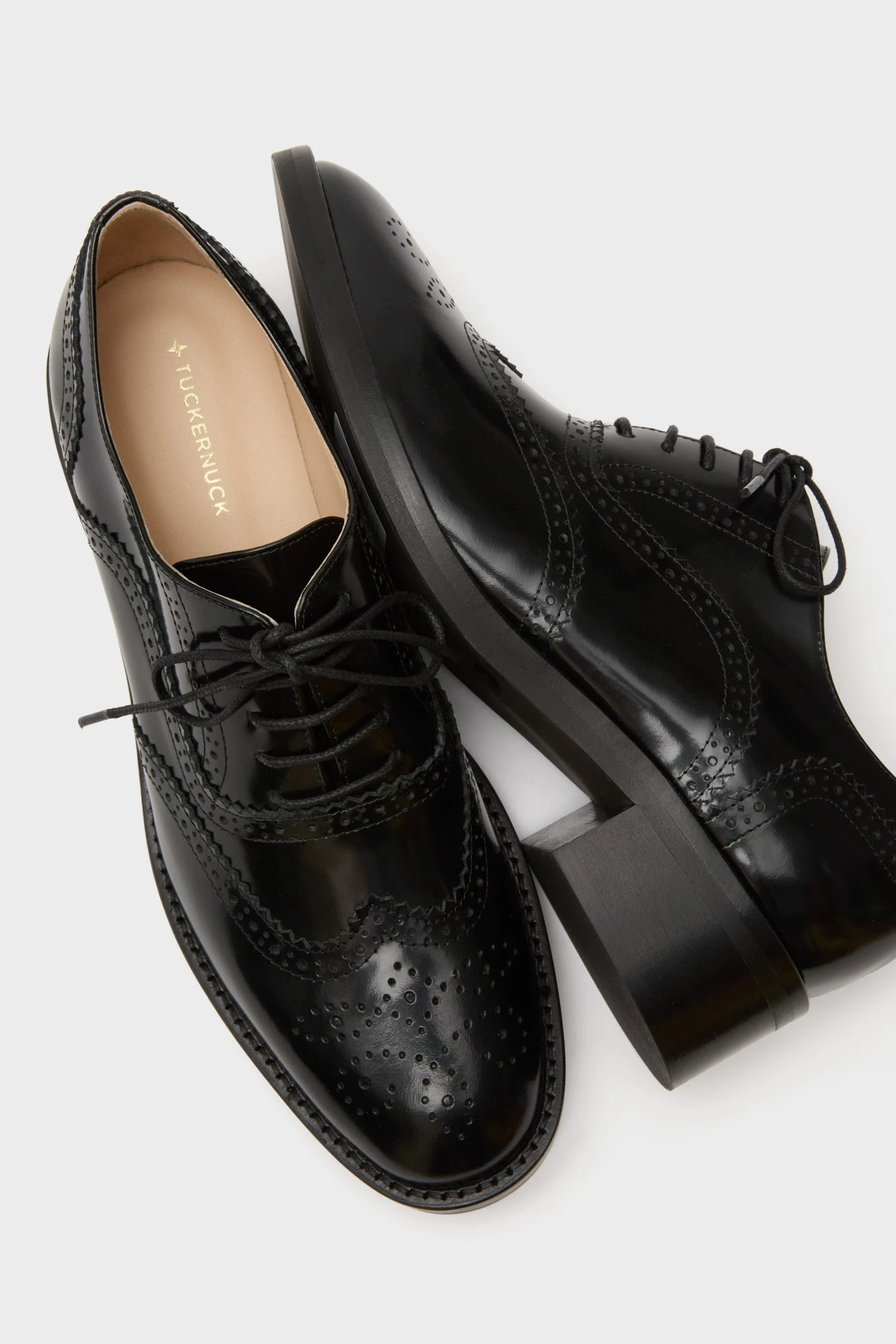 Black Leather Brogue Oxford Shoes 7 Black Leather Brogue Oxford Shoes - Image 5
