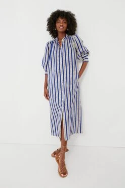 Swedish Blue Positano Stripe Shirt Dress -Urban Motion vqV5p6irvlfHyYUMFxwx4WzsUM3d1ge4 1