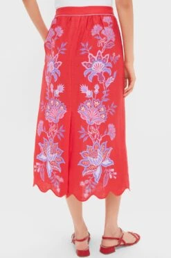 Farm Rio Porcelain Garden Red Midi Skirt -Urban Motion w1Y5xtvBRhdZTC688bF2rxKNuf4c1Duy 1