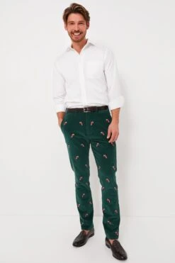 Hunter Green Candy Cane Embroidered Corduroy Pants (34" Inseam) -Urban Motion w88W9mxik3CoFwc5y6nkgmuEJGxO7XzJ 1