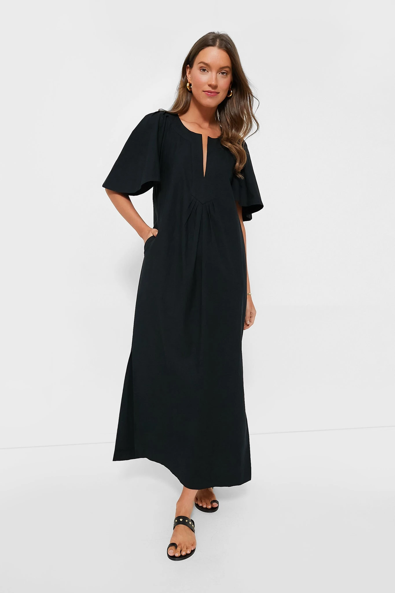Black Finley Flutter Sleeve Maxi Dress 3 Black Finley Flutter Sleeve Maxi Dress