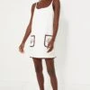Blanc Shell Embroidered Mini Terrycloth Dress Coverup