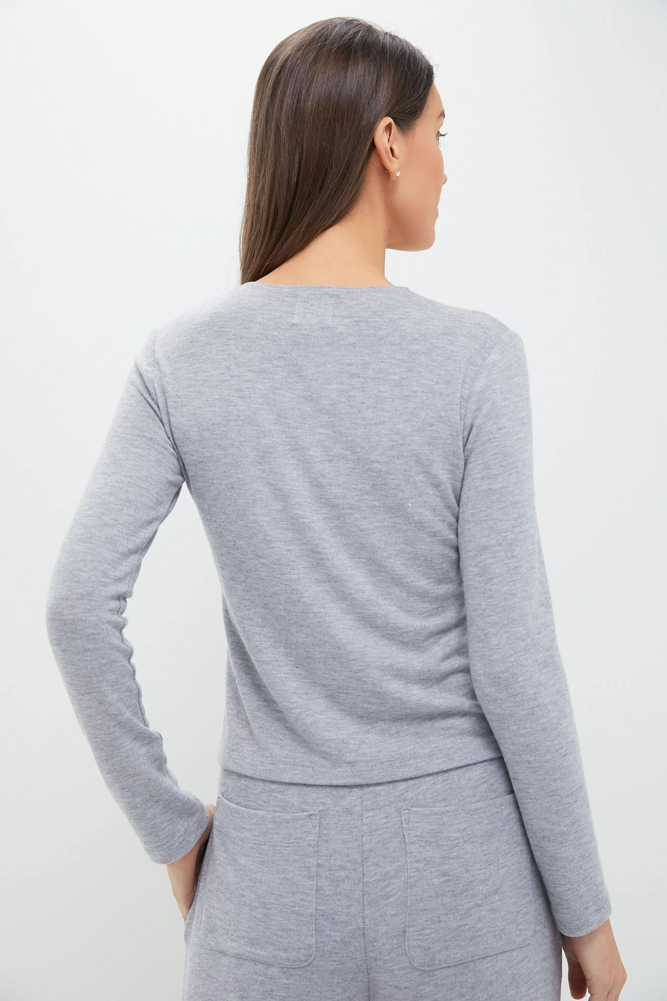 Grey Melange Lauren Classic Cardigan 6 Grey Melange Lauren Classic Cardigan - Image 4