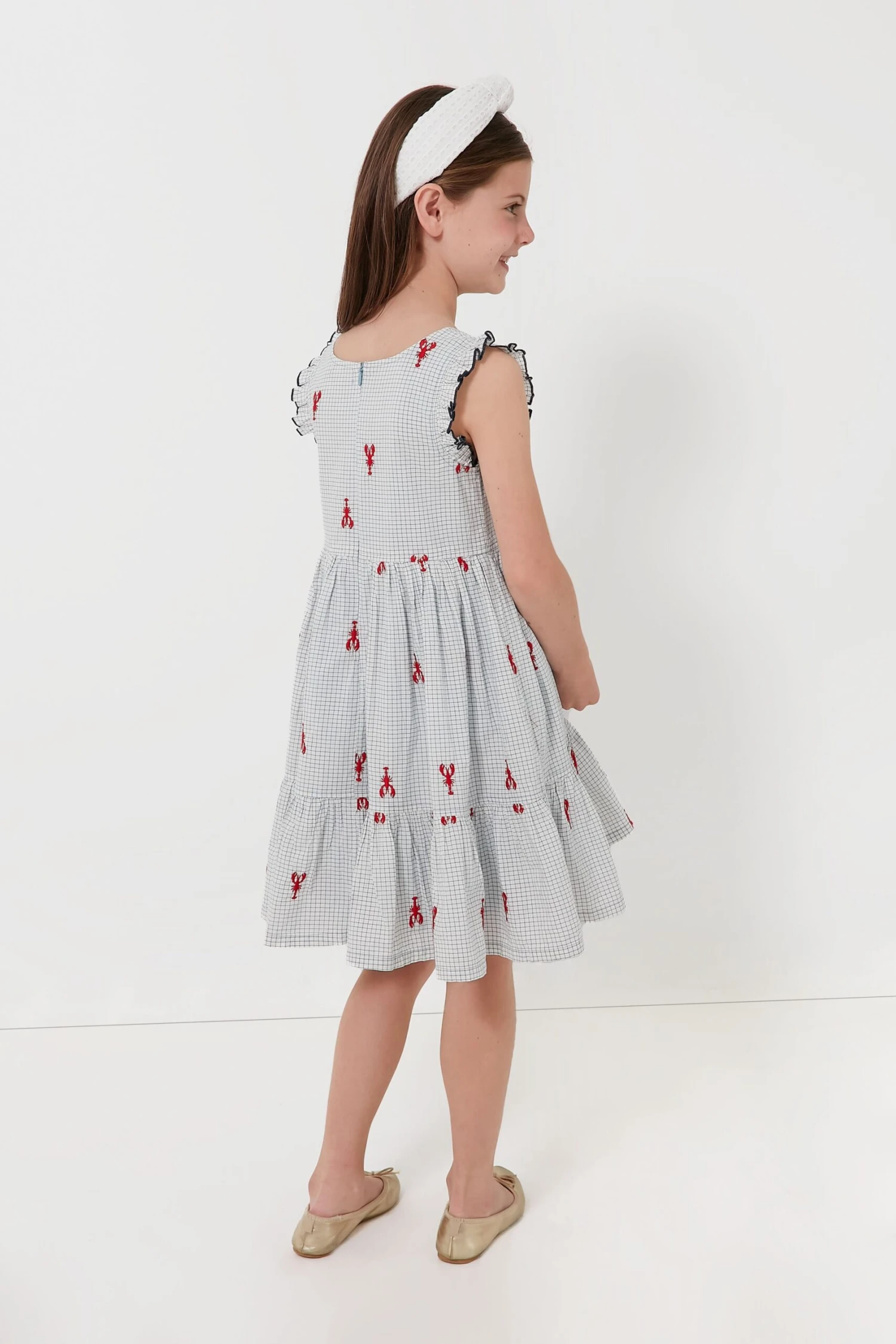 Lobster Check Girls Kelsey Dress 6 Lobster Check Girls Kelsey Dress - Image 4
