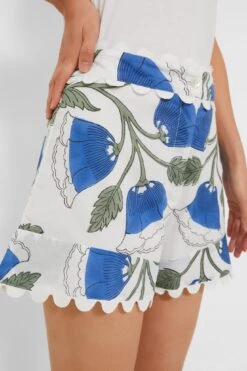 White And Klein Blue High Waist Shorts With Bellflower Block Print -Urban Motion yEmNYRAtIQXHp056lV3vnlzOKOliUsgt 1