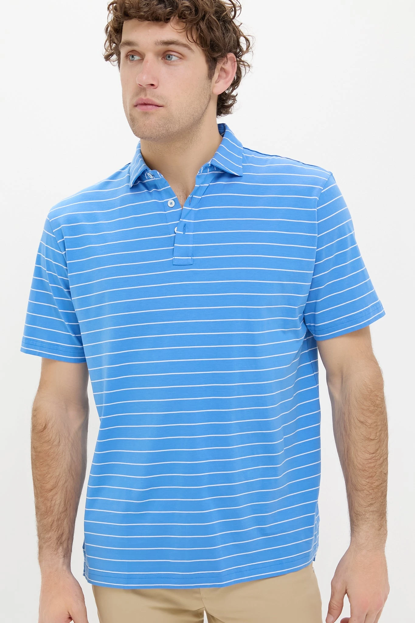 Peter Millar Blue Poppy Crown Comfort Ross Stripe Polo 3 Peter Millar Blue Poppy Crown Comfort Ross Stripe Polo