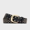 Black And Gold Studded Idris Belt